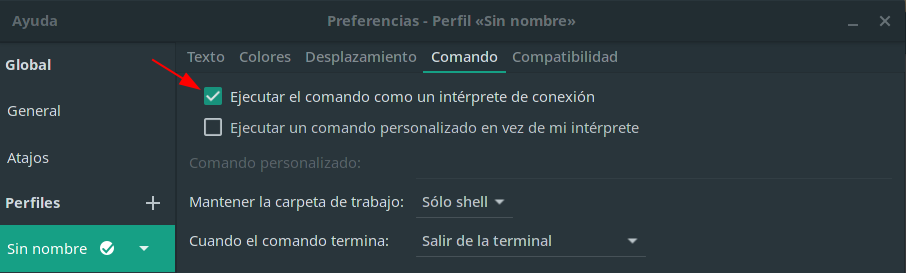 Preferencias terminal