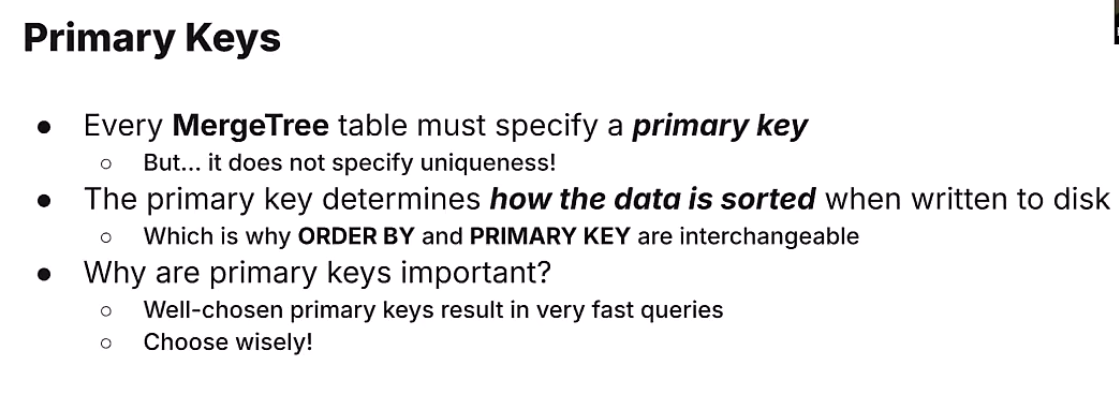 Primary Keys explanation