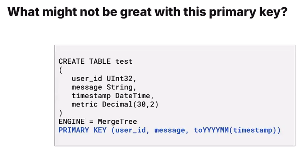 Primary key bad idea